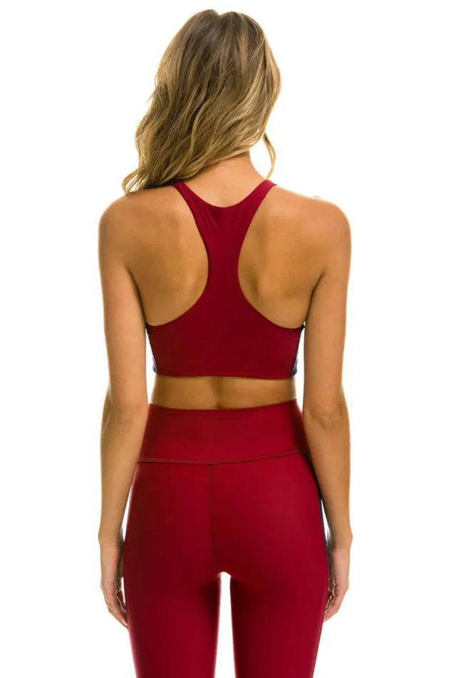 Women Sports Bras Aviator Nation Color Block Racer Sports Bra 8211 Blazer
