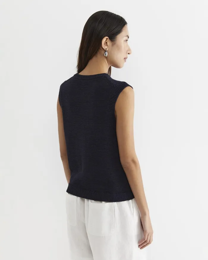 Women Sportscraft Knits and Cardigans Josie Tape Yarn Vest Navy
