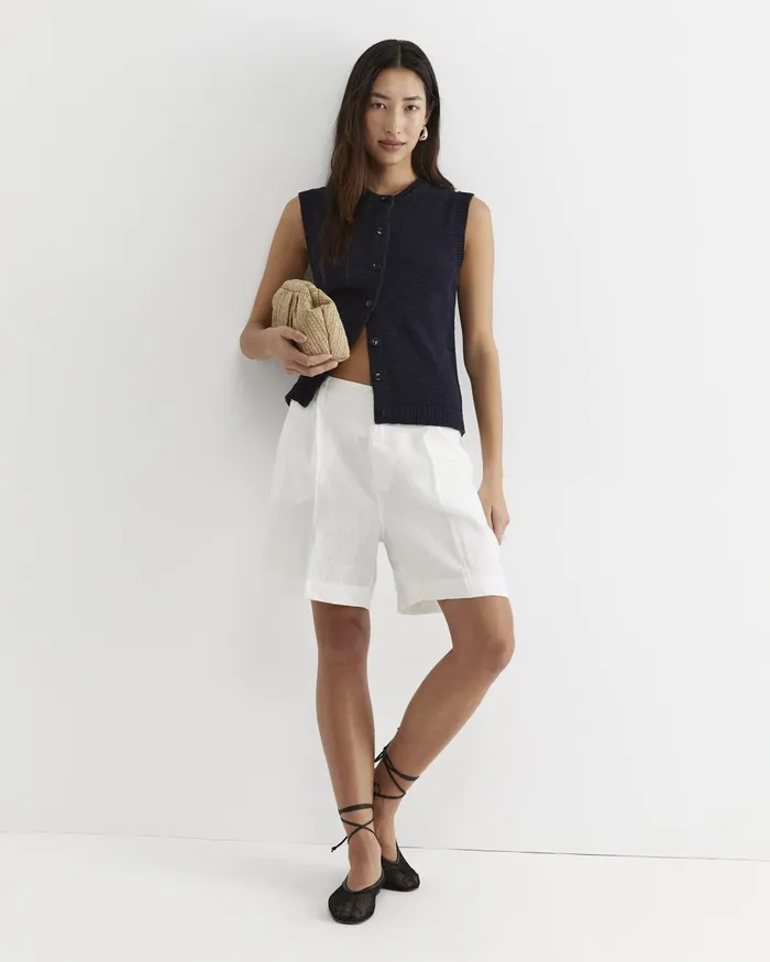 Women Sportscraft Knits and Cardigans Josie Tape Yarn Vest Navy