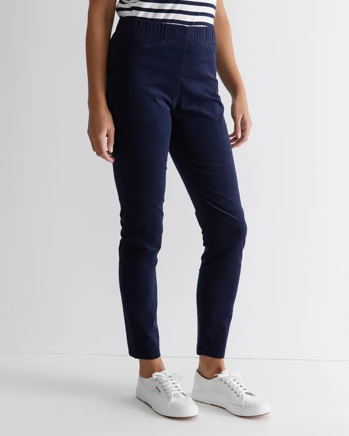 Women Sportscraft Pants Felicity Velvet Pull On Pant Navy