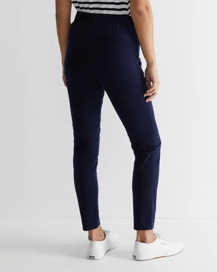 Women Sportscraft Pants Felicity Velvet Pull On Pant Navy