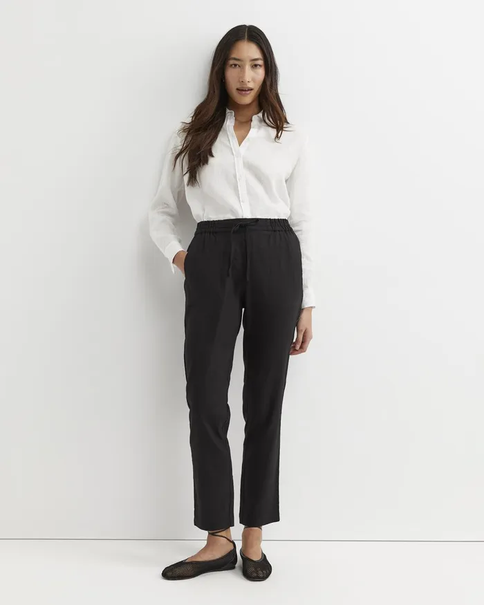 Women Sportscraft Pants Rosa Bead Trim Linen Pant Black
