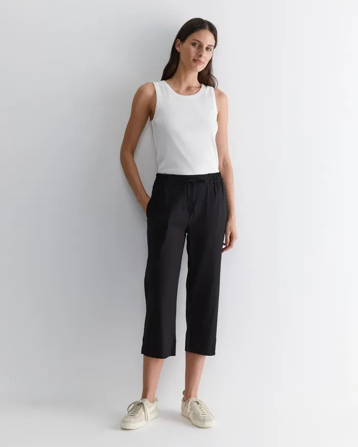 Women Sportscraft Pants Rosa Crop Linen Pant Black