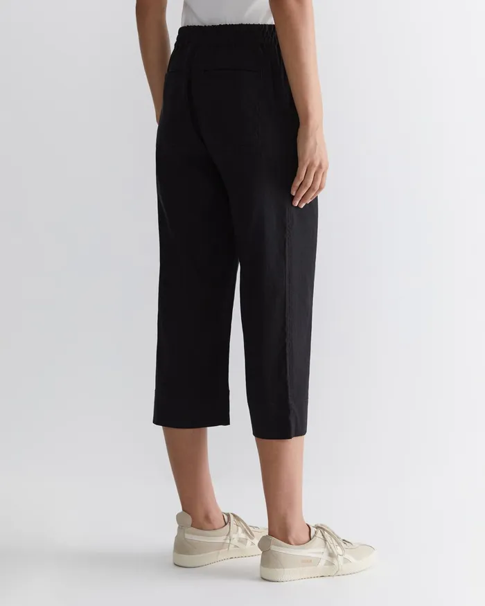 Women Sportscraft Pants Rosa Crop Linen Pant Black