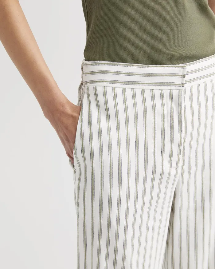 Women Sportscraft Pants Rosa Wide Leg Linen Pant Whitekhaki