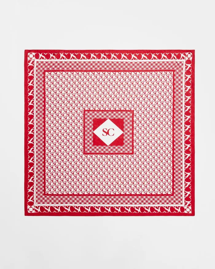 Women Sportscraft Scarves Logo Silk Scarf Red