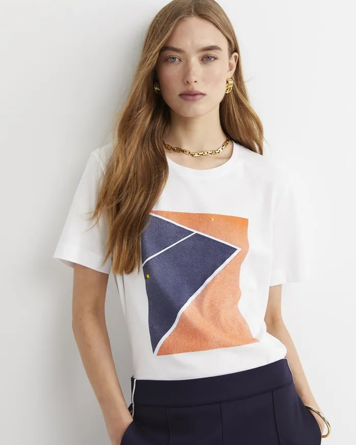 Women Sportscraft Tops and Tees Essential Short Sleeve Club Tee Whitemulti