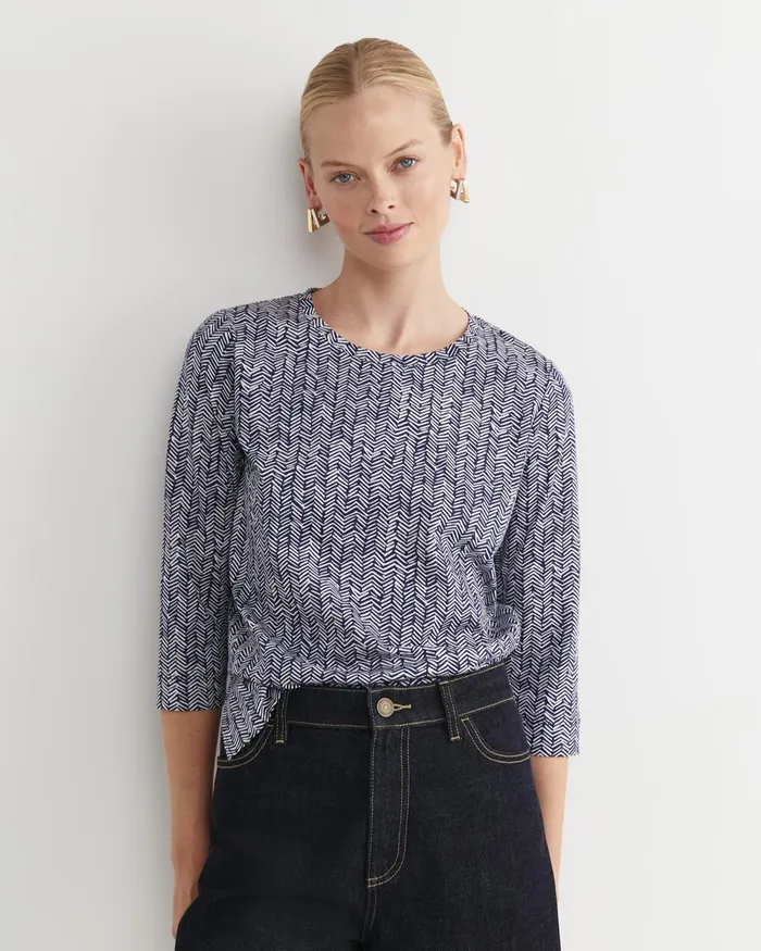 Women Sportscraft Tops and Tees Harriet Mercerised Tee Navy Multi