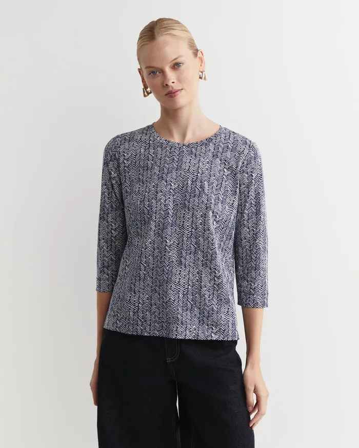 Women Sportscraft Tops and Tees Harriet Mercerised Tee Navy Multi