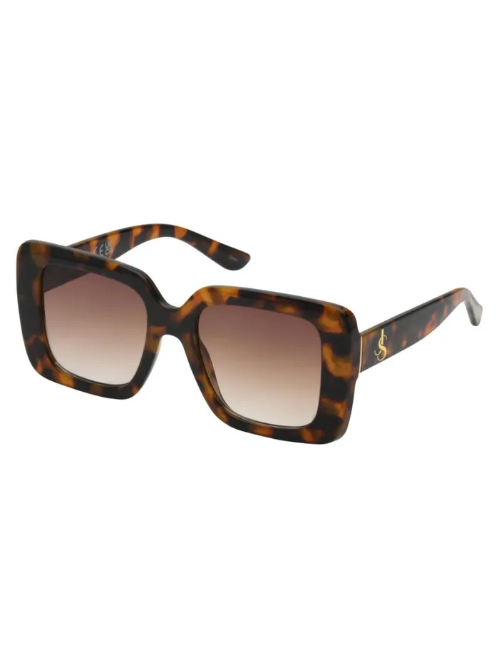 Women Sunglasses Jessica Simpson Fashionable Square Sunglasses In Tortoise