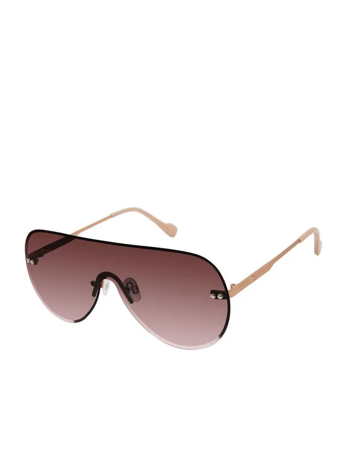Women Sunglasses Jessica Simpson Rimless Metal Aviator Shield Sunglasses In Rose Gold Women Sunglasses Jessica Simpson Rimless Metal Aviator Shield Sunglasses In Rose Gold