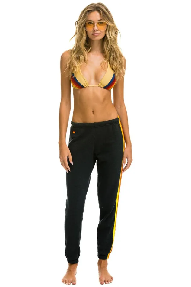 Women Sweatpants Aviator Nation 5 Stripe Sweatpants 8211 Charcoal