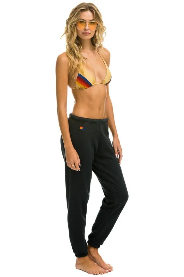 Women Sweatpants Aviator Nation 5 Stripe Sweatpants 8211 Charcoal