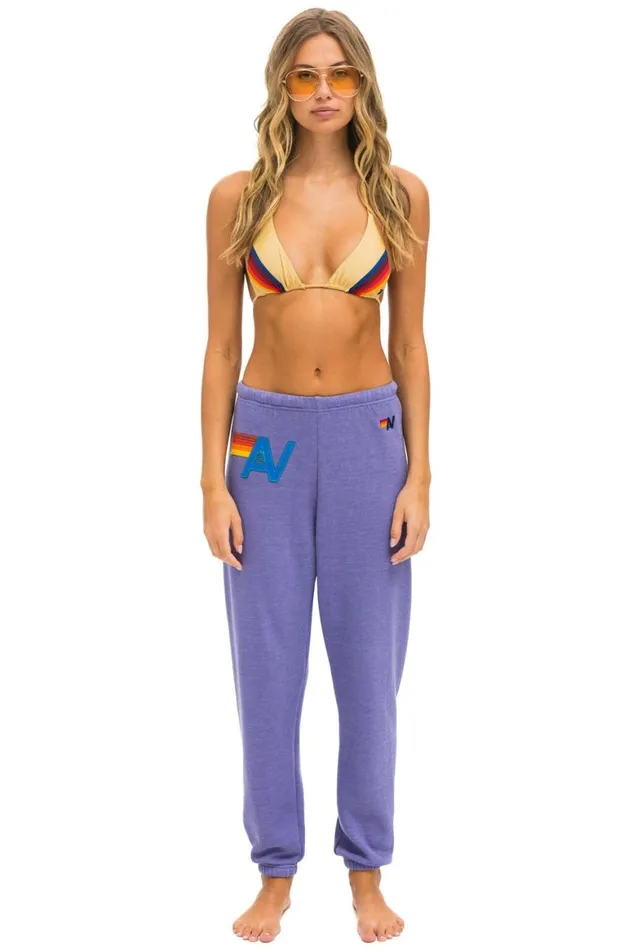 Women Sweatpants Aviator Nation Logo Stitch Sweatpants 8211 Lavender