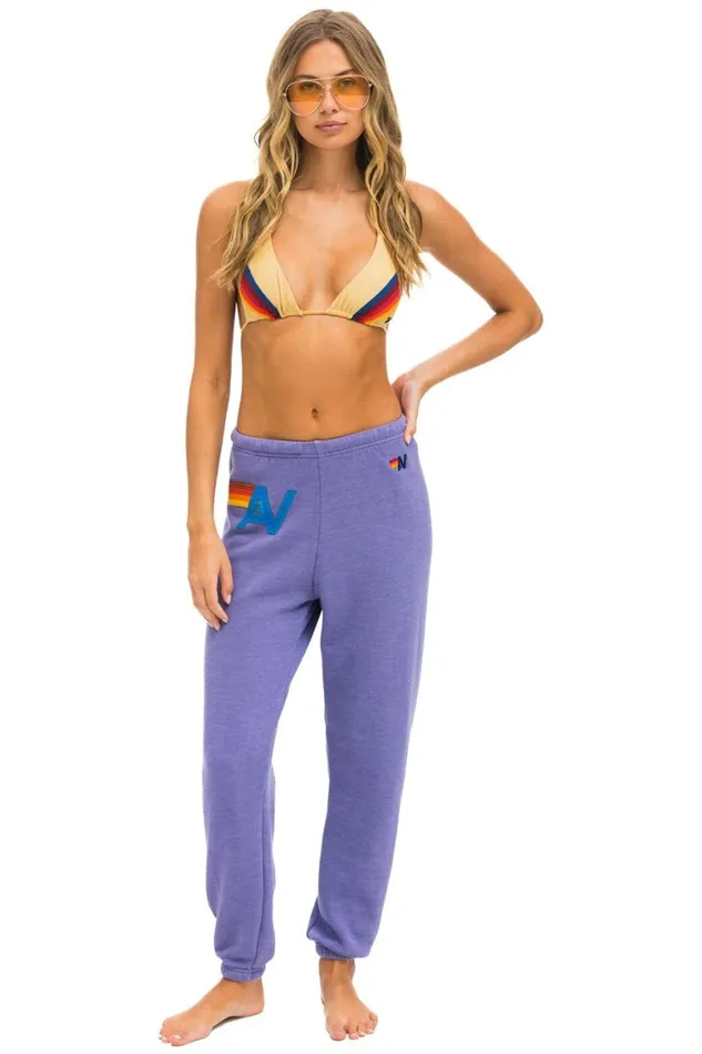 Women Sweatpants Aviator Nation Logo Stitch Sweatpants 8211 Lavender