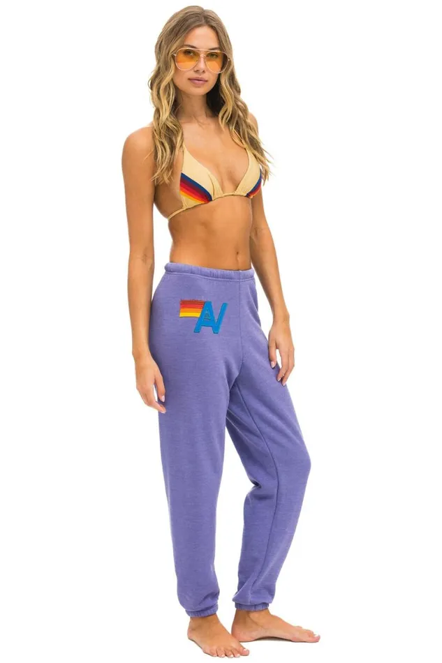 Women Sweatpants Aviator Nation Logo Stitch Sweatpants 8211 Lavender