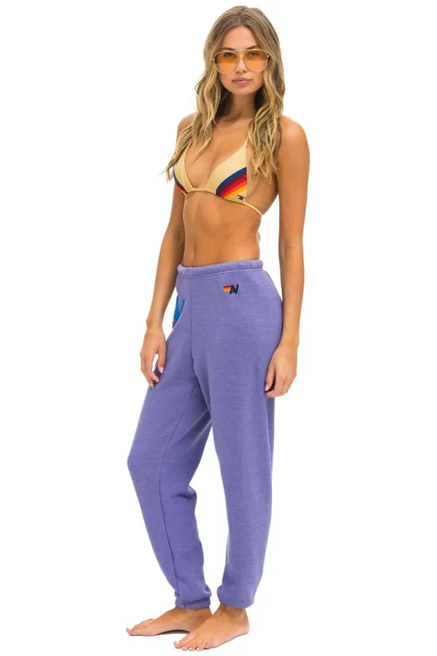 Women Sweatpants Aviator Nation Logo Stitch Sweatpants 8211 Lavender
