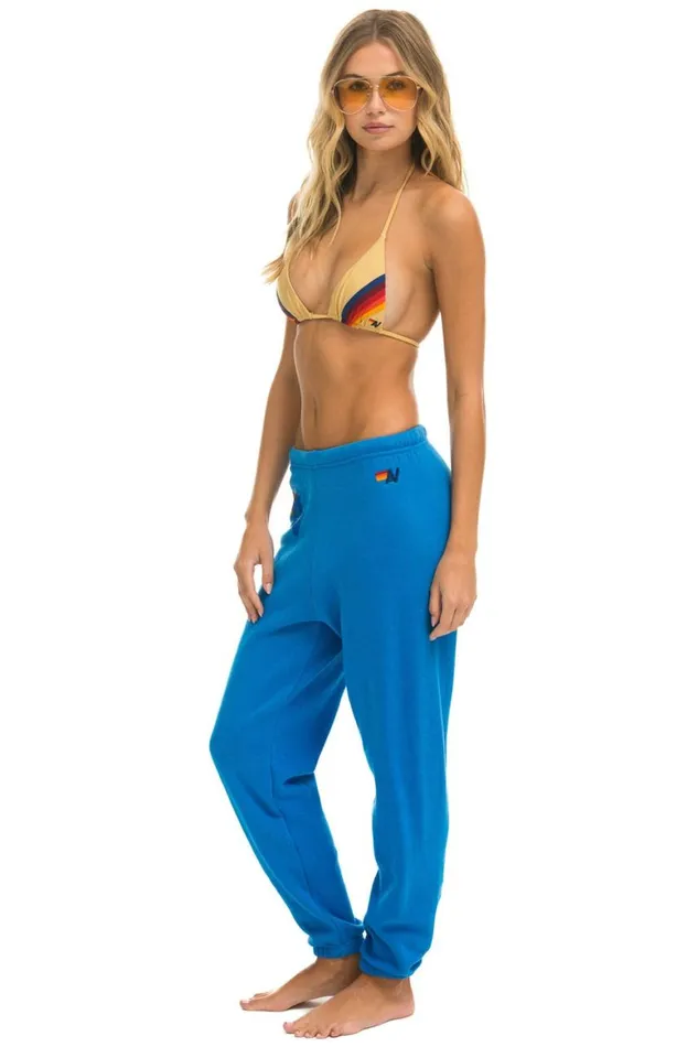 Women Sweatpants Aviator Nation Logo Sweatpants 8211 Ocean