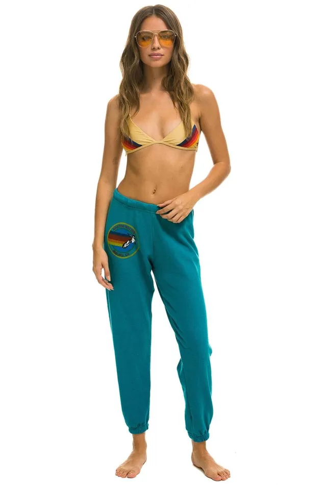 Women Sweatpants Aviator Nation Malibu Sweatpants 8211 Teal