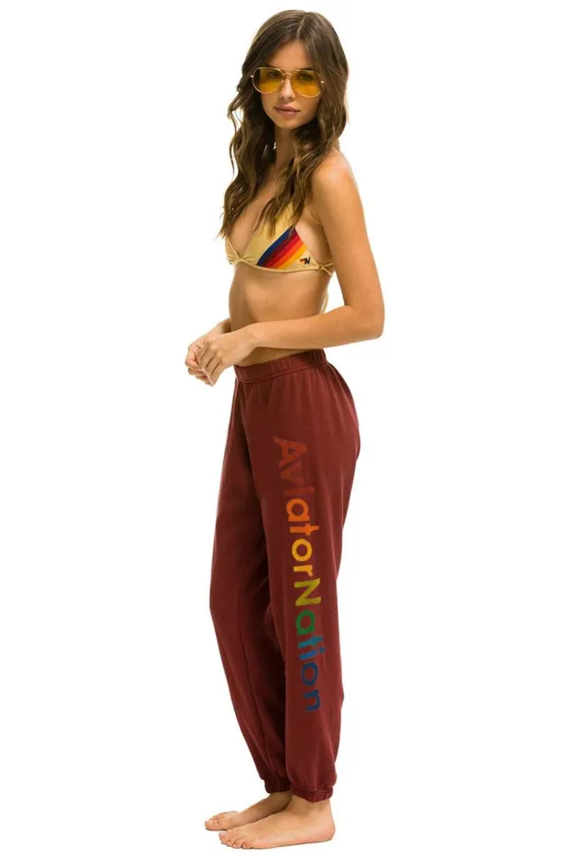 Women Sweatpants Aviator Nation Nashville Sweatpants 8211 Claret