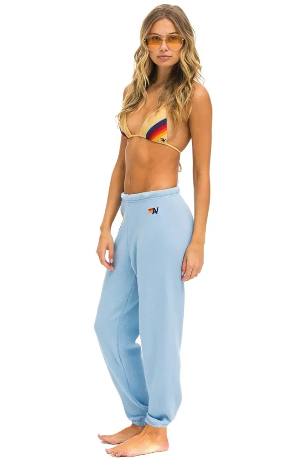 Women Sweatpants Aviator Nation Rainbow Heart Stitch Sweatpants 8211 Ice