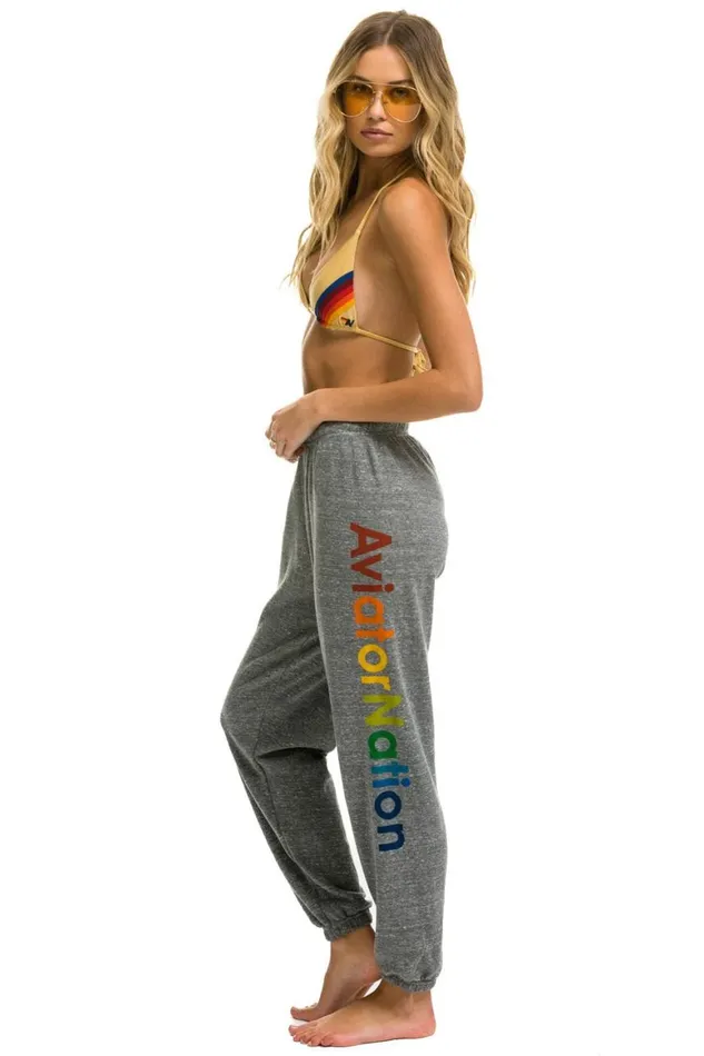 Women Sweatpants Aviator Nation Sweatpants 8211 Heather Grey