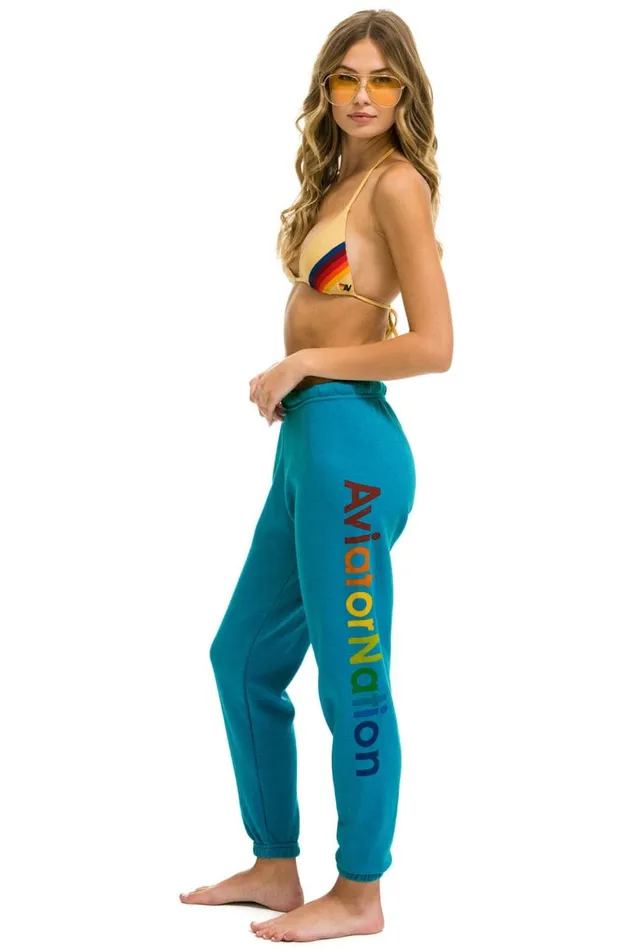 Women Sweatpants Aviator Nation Vail Sweatpants 8211 Teal