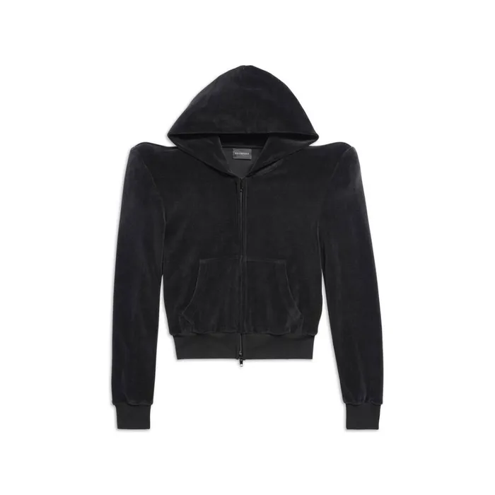 Women Sweatshirts and Hoodies Balenciaga Round Shoulder Zipup Hoodie Small Fit In Black Women Sweatshirts and Hoodies Balenciaga Round Shoulder Zipup Hoodie Small Fit In Black