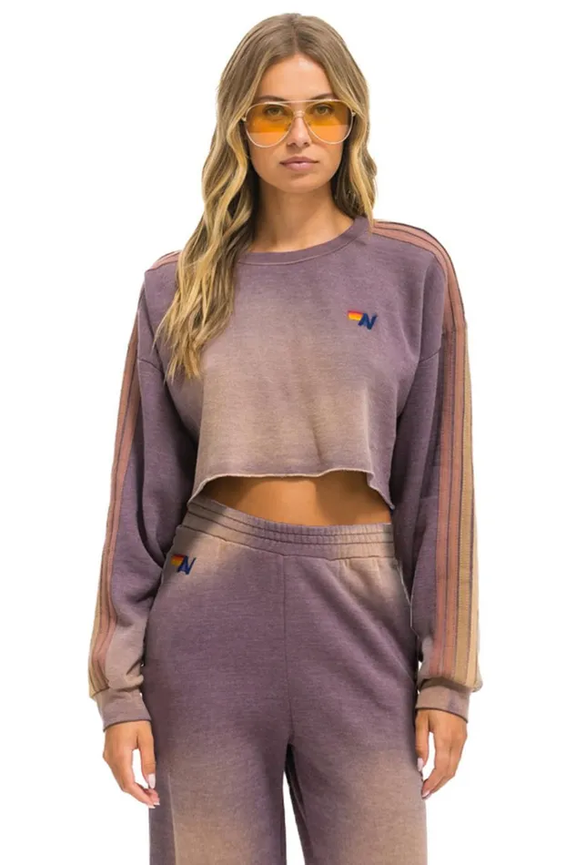 Women Sweatshirts Aviator Nation Classic Stripe Cropped Crew Sweatshirt Relaxed 8211 Faded Mocha Women Sweatshirts Aviator Nation Classic Stripe Cropped Crew Sweatshirt Relaxed 8211 Faded Mocha