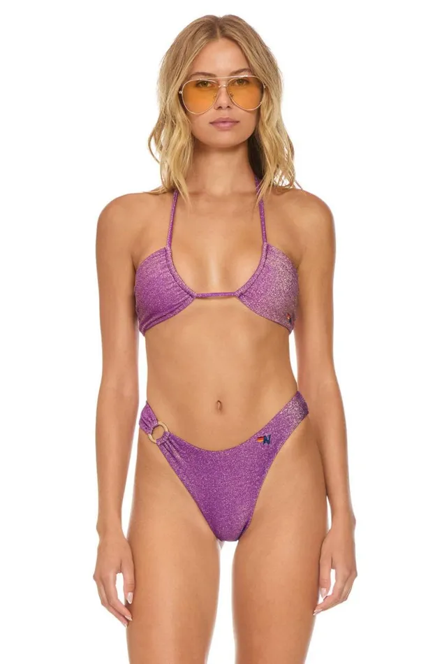 Women Swim Bottoms Aviator Nation Sparkle Gypsy Ring HiCut Full Coverage Bikini Bottoms 8211 Grape Women Swim Bottoms Aviator Nation Sparkle Gypsy Ring HiCut Full Coverage Bikini Bottoms 8211 Grape