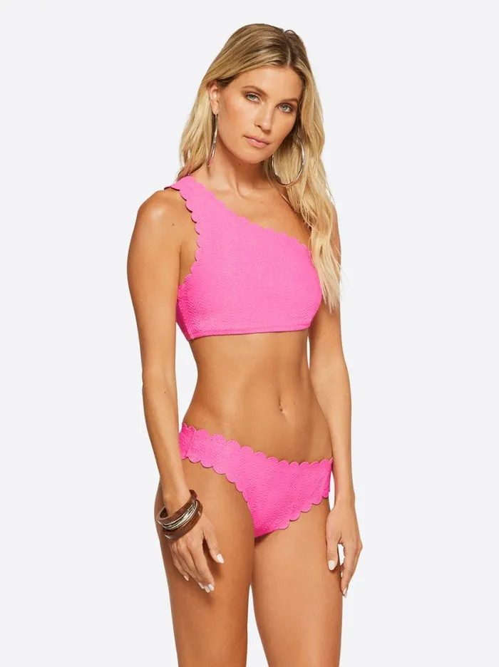 Women Swim Jessica Simpson Under The Sea One Shoulder Top In Pink Parfait