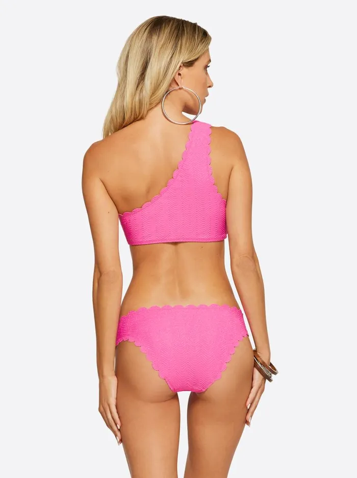 Women Swim Jessica Simpson Under The Sea One Shoulder Top In Pink Parfait