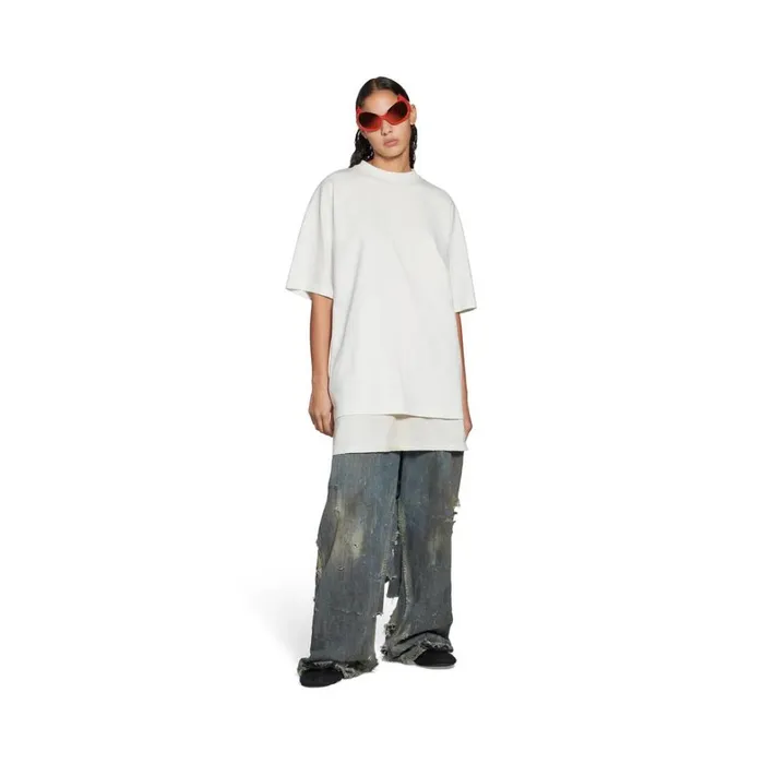 Women Tshirts Balenciaga Balenciaga Back Tshirt Large Fit In White