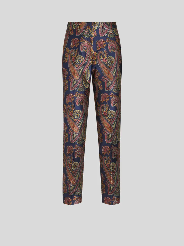 Women Tailored Jacquard Trousers Etro Trousers