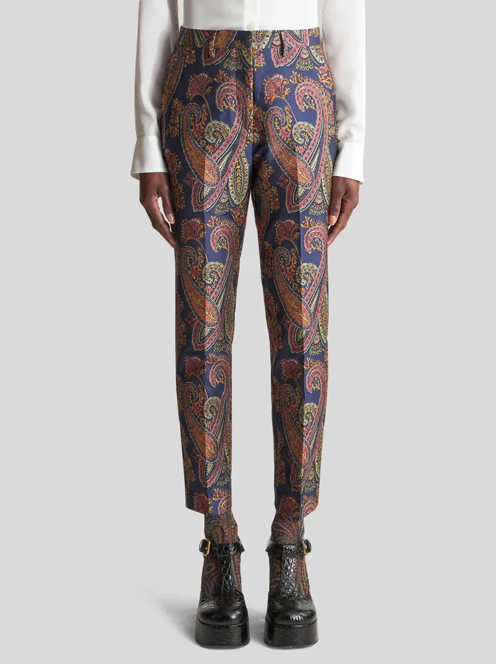 Women Tailored Jacquard Trousers Etro Trousers