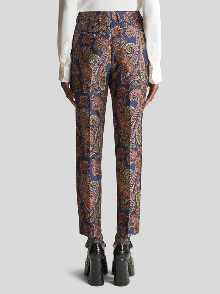 Women Tailored Jacquard Trousers Etro Trousers