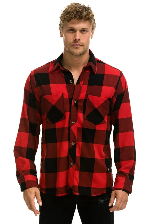 Women Tees Aviator Nation Plaid Flannel Light Weight Unisex Western Shirt 8211 Buffalo Plaid