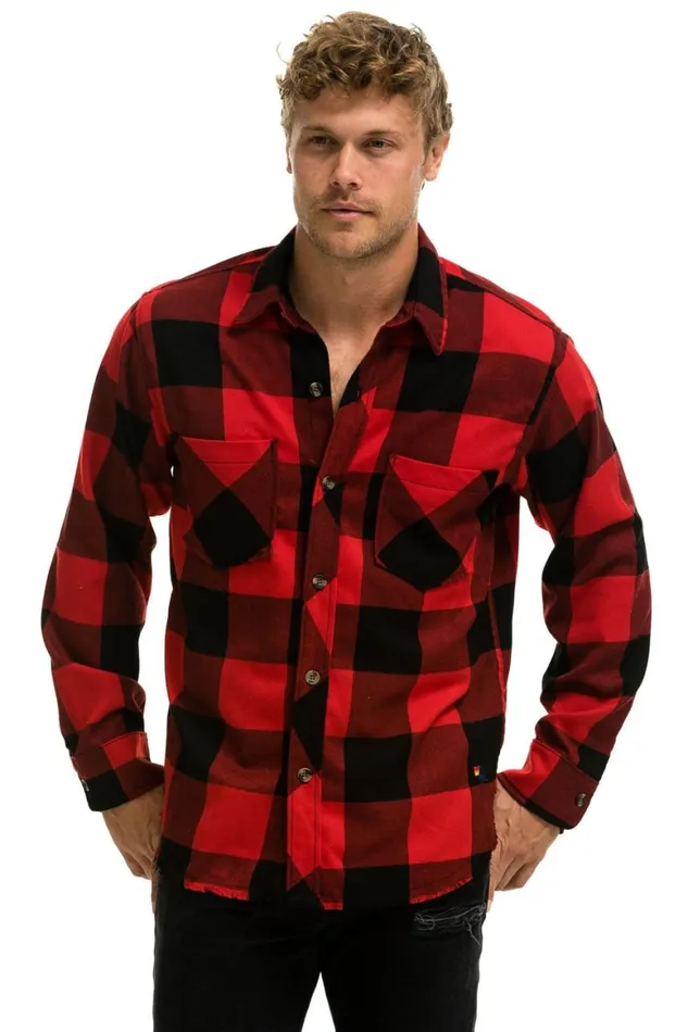 Women Tees Aviator Nation Plaid Flannel Light Weight Unisex Western Shirt 8211 Buffalo Plaid