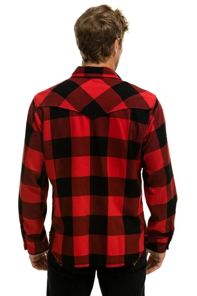 Women Tees Aviator Nation Plaid Flannel Light Weight Unisex Western Shirt 8211 Buffalo Plaid