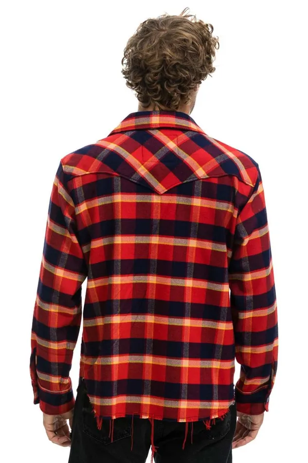 Women Tees Aviator Nation Plaid Flannel Light Weight Unisex Western Shirt 8211 Rugby Plaid