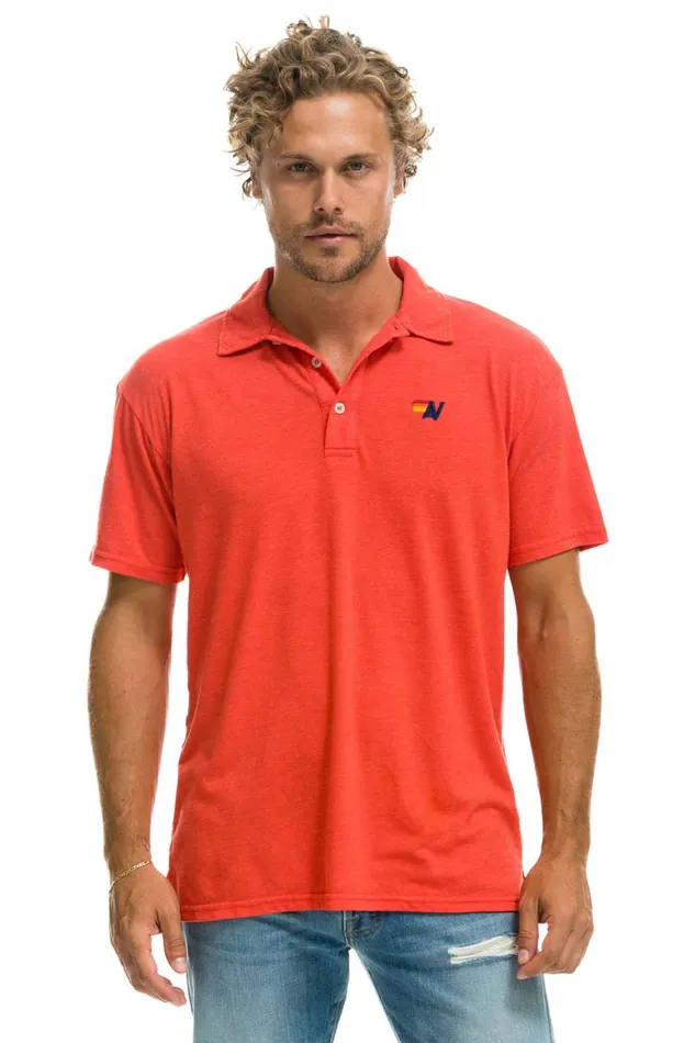 Women Tees Aviator Nation Polo 8211 Red