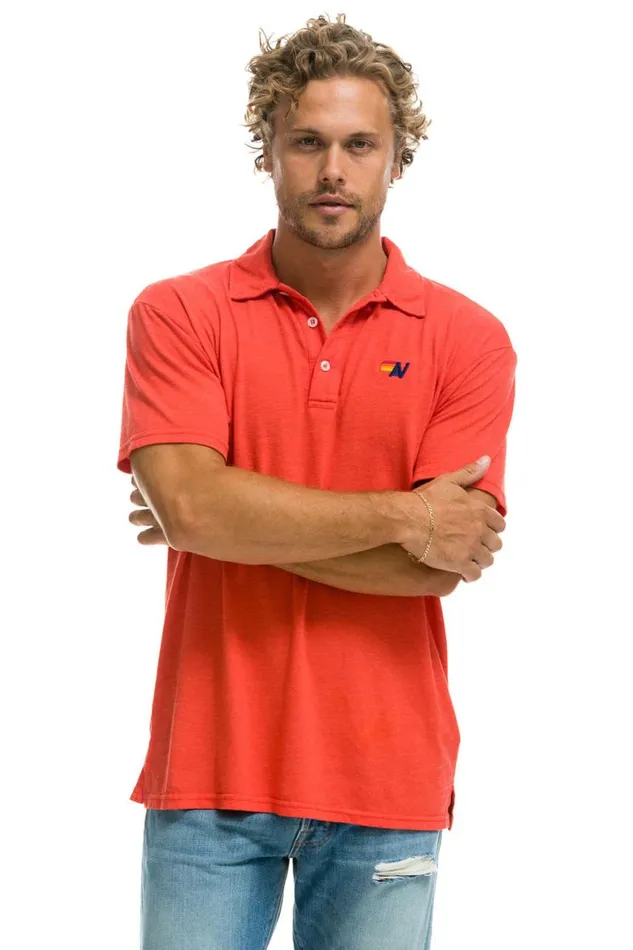 Women Tees Aviator Nation Polo 8211 Red