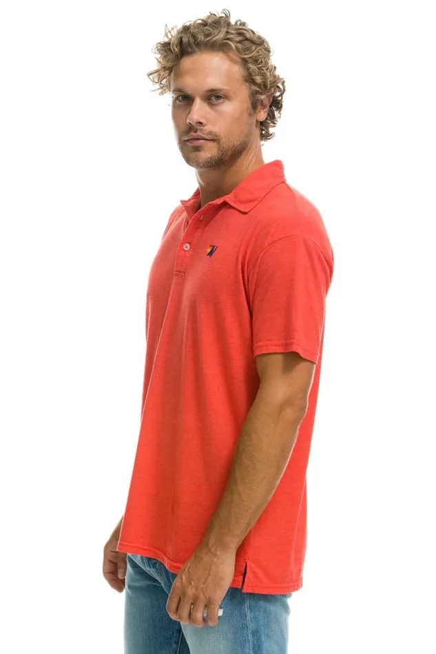 Women Tees Aviator Nation Polo 8211 Red