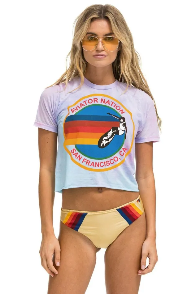 Women Tees Aviator Nation San Francisco Boyfriend Tee 8211 Tie Dye Bubble Gum Women Tees Aviator Nation San Francisco Boyfriend Tee 8211 Tie Dye Bubble Gum