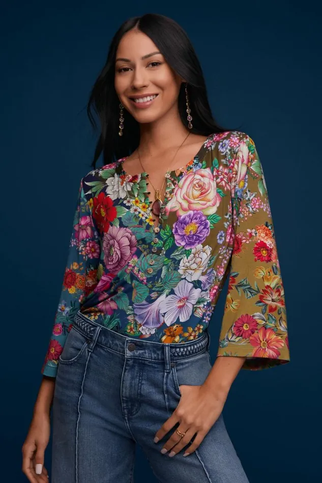 Women THE JANIE FAVORITE BUTTON FRONT HENLEY Neutra Johnny Was Tops Women THE JANIE FAVORITE BUTTON FRONT HENLEY Neutra Johnny Was Tops