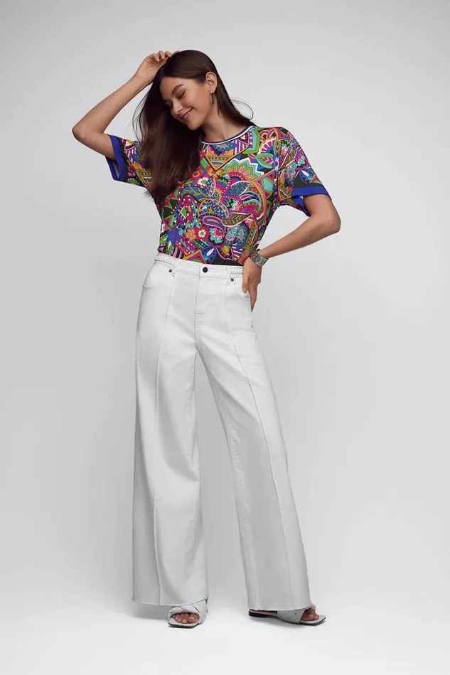 Women THE JANIE FAVORITE OVERSIZED CROPPED TEE Demarne Print Johnny Was Tops Women THE JANIE FAVORITE OVERSIZED CROPPED TEE Demarne Print Johnny Was Tops