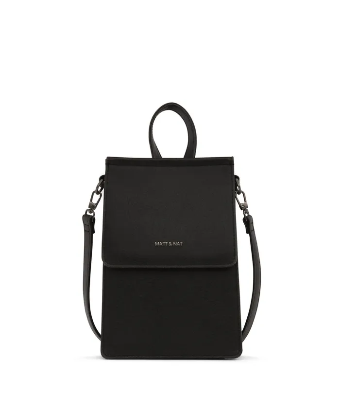 Women Thessa Vegan Crossbody Bag 8211 Vintage Black Matt and Nat Crossbody