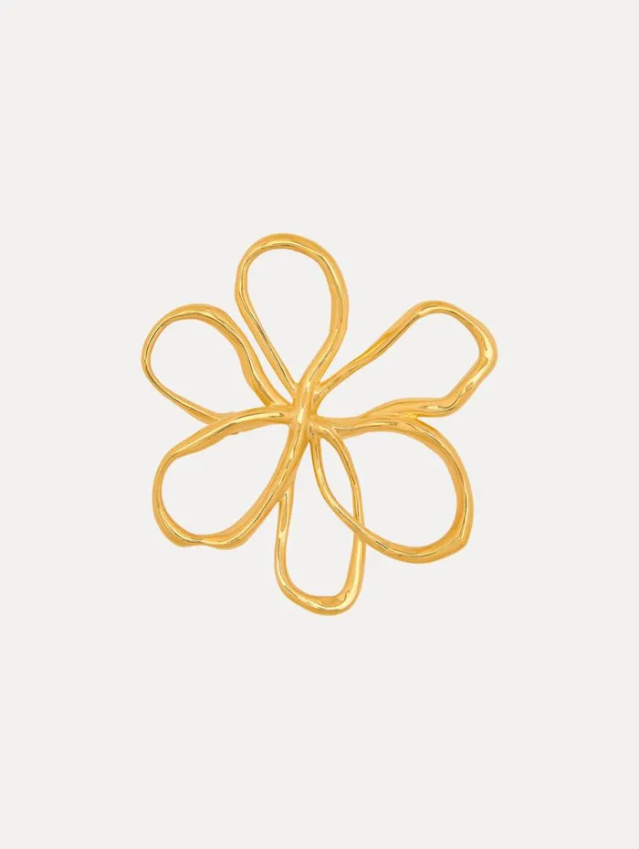 Women Threaded Flower Brooch Gold Oscar De La Renta Brooches and Hair Accessories