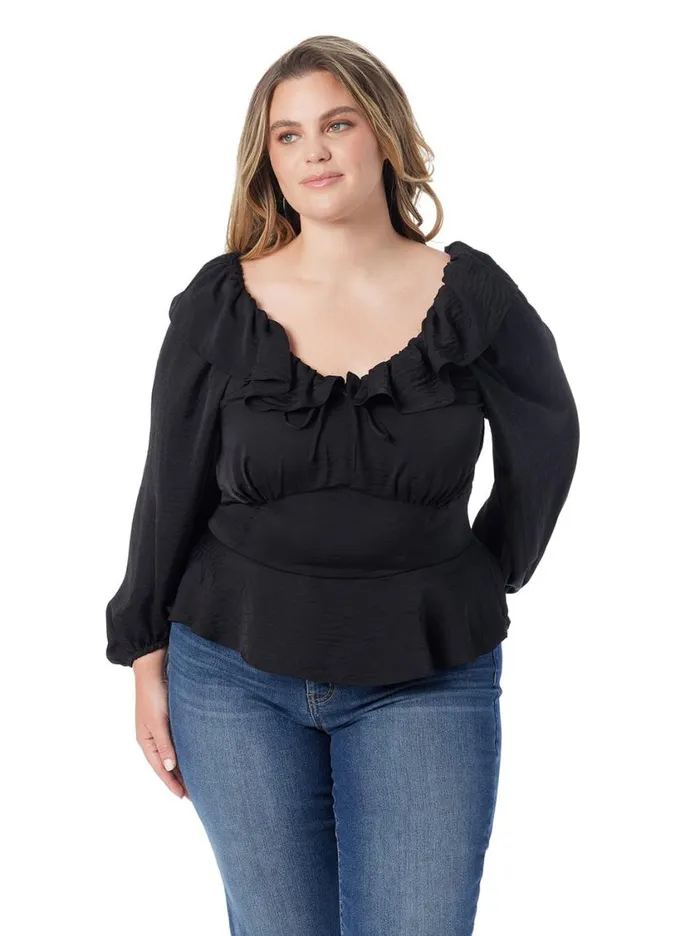 Women Tops and Tees Jessica Simpson Aki Blouse In Anthracite