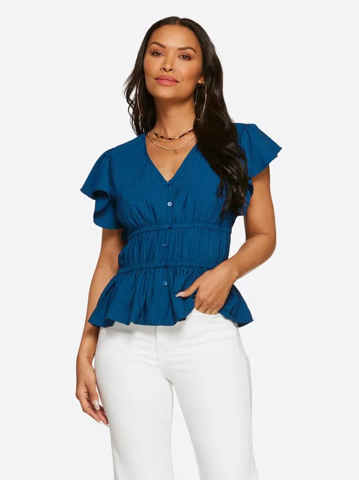 Women Tops and Tees Jessica Simpson Jeydon Top In Poseidon